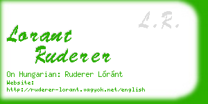 lorant ruderer business card
